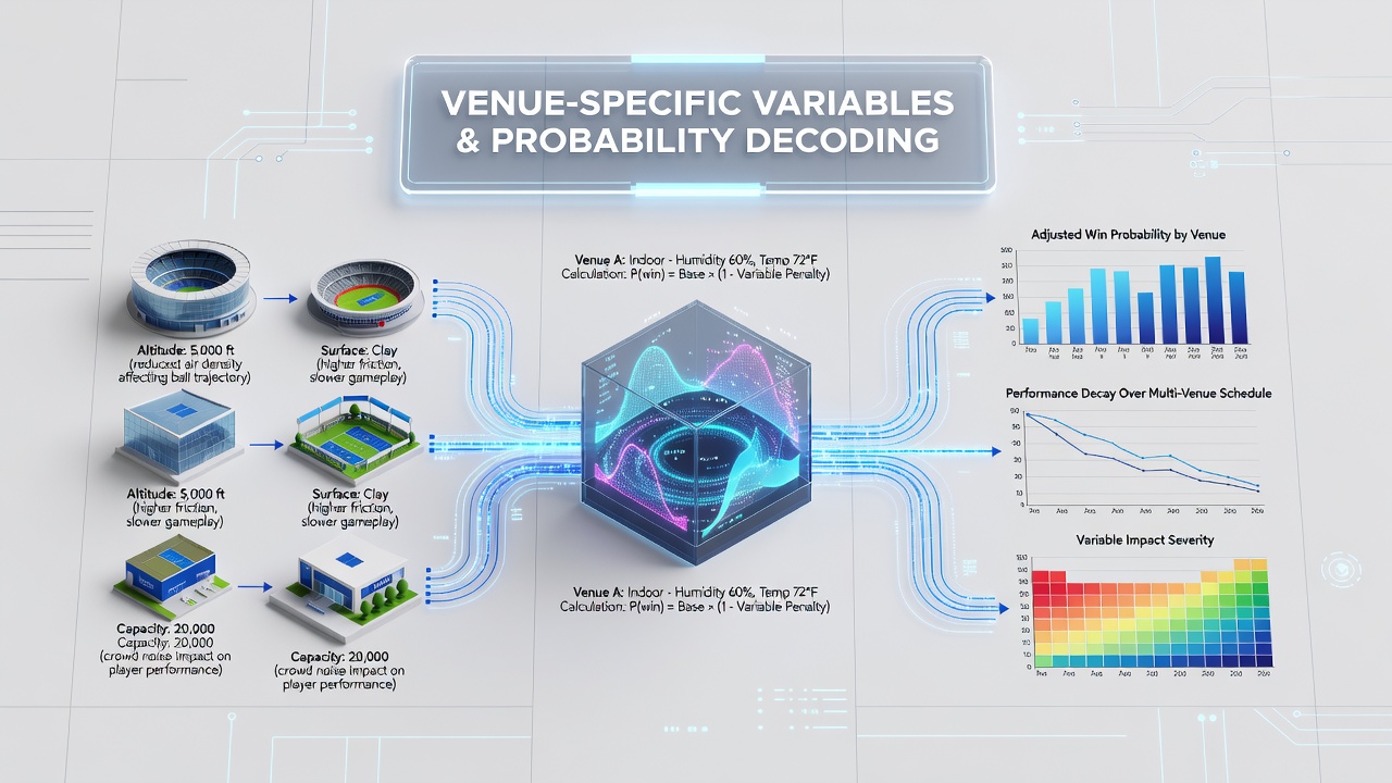 Data visualization of venue-adjusted probability curves for multi-site tournament events