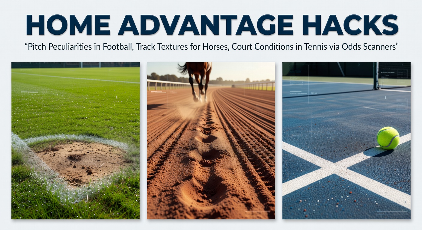 Football pitch under floodlights showing uneven grass texture, with players adapting to home conditions during a match