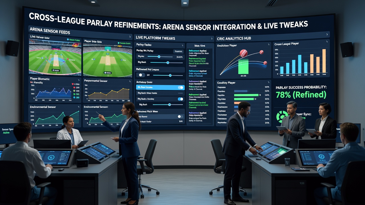 Real-time dashboard displaying integrated sensor data streams across cricket, tennis, and basketball events