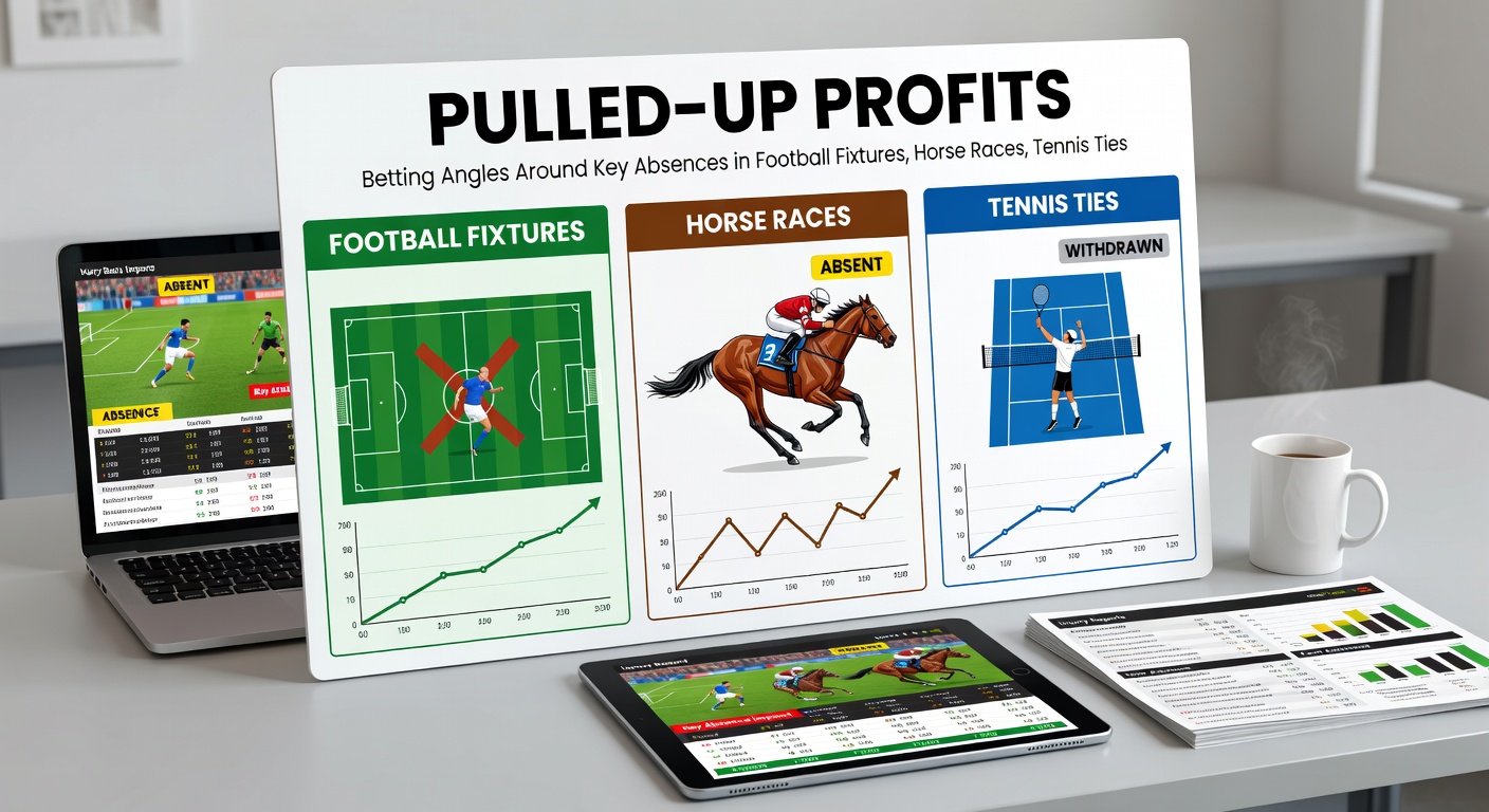 Horse racing starting gates with an empty stall indicating a last-minute scratch, overlaid with odds boards showing dramatic price changes for remaining contenders