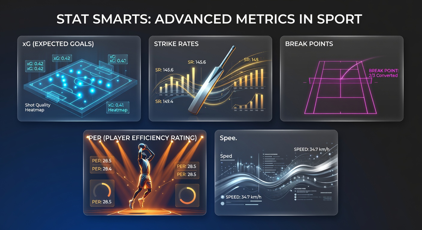 Dynamic chart comparing peak performances: a footballer's xG timeline, cricketer's strike rate escalation, tennis break point conversions, basketball PER spikes, and horse speed figure peaks