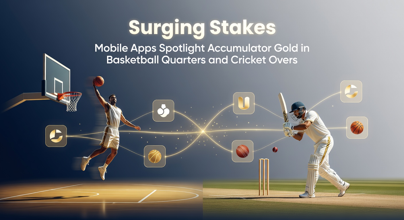 Cricket match screenshot on a mobile app showing live odds for overs in an accumulator bet, with basketball quarter odds in the background