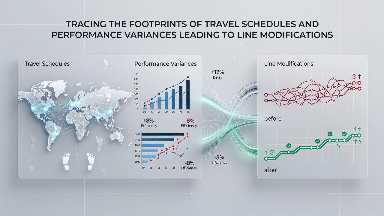 Graph displaying performance variance metrics correlated with travel distance for multiple league teams over a season