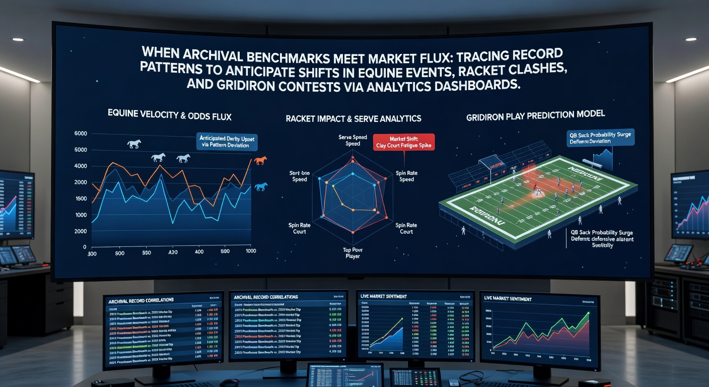 Analytics dashboard displaying historical performance trends across horse racing, tennis, and American football events
